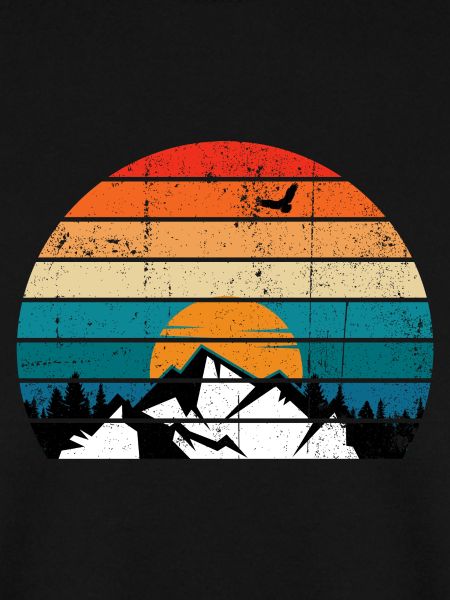 Retro Sunset Peak Silhouette