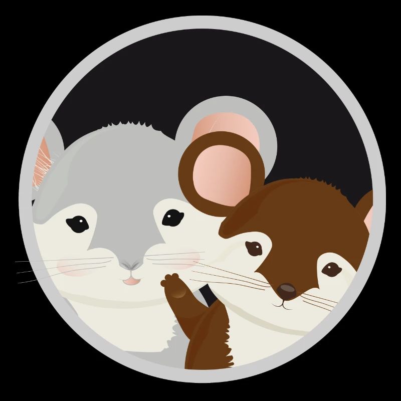 two cute mice together in the mouse hole