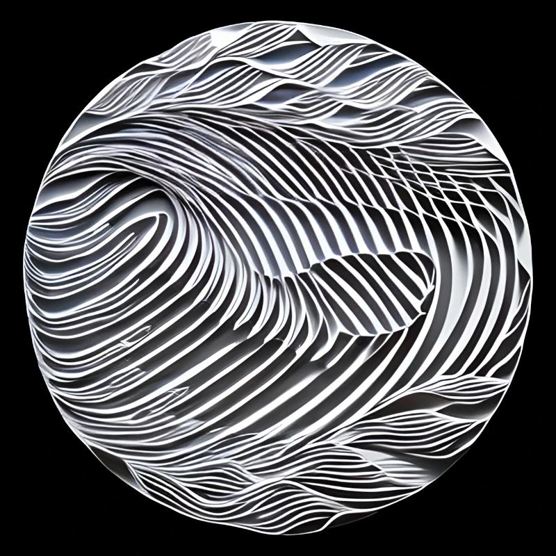 Abstract black and white waves