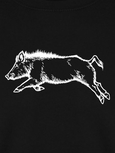 Wildschwein im Sprung (weiß)