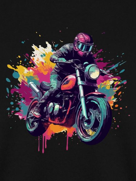 Motorrad mit Farbfleck.