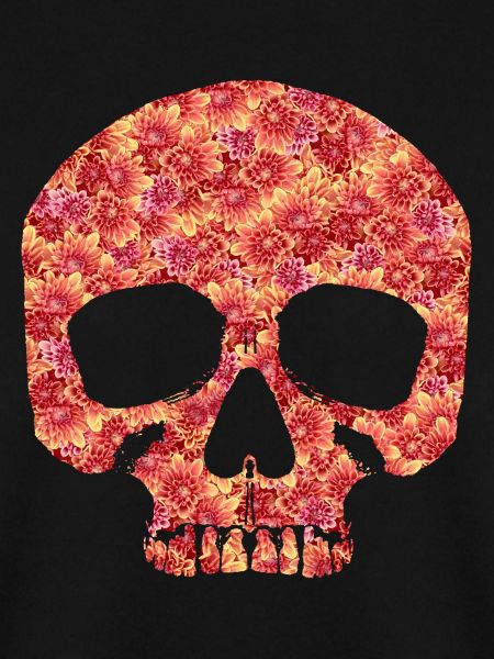 Totenkopf mit Blumen