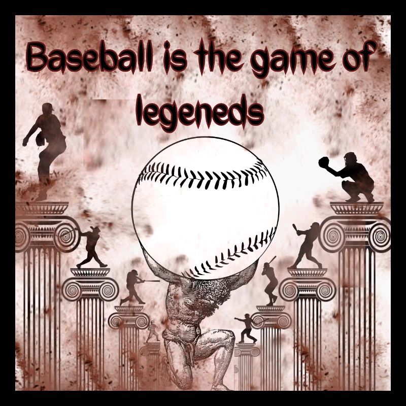Legendäre Baseball-Illustration mit Säulenmotiv