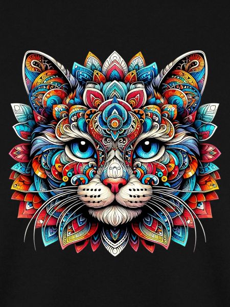 Katze mit Mandalas verziert