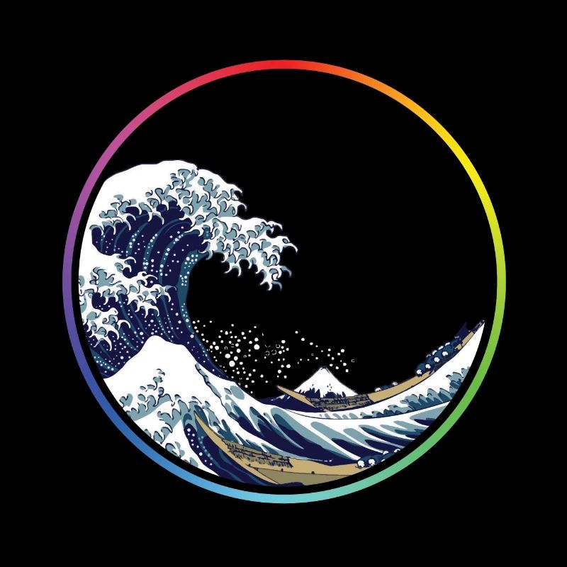 Cercle de vagues arc-en-ciel