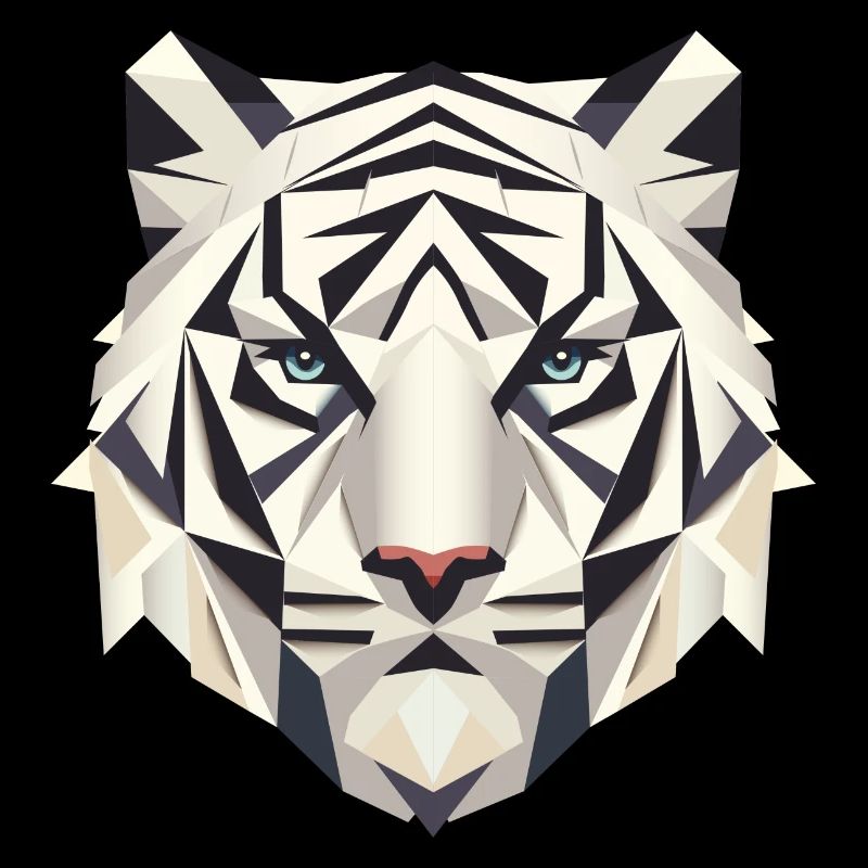 Tigre blanc géométrique – Force et élégance