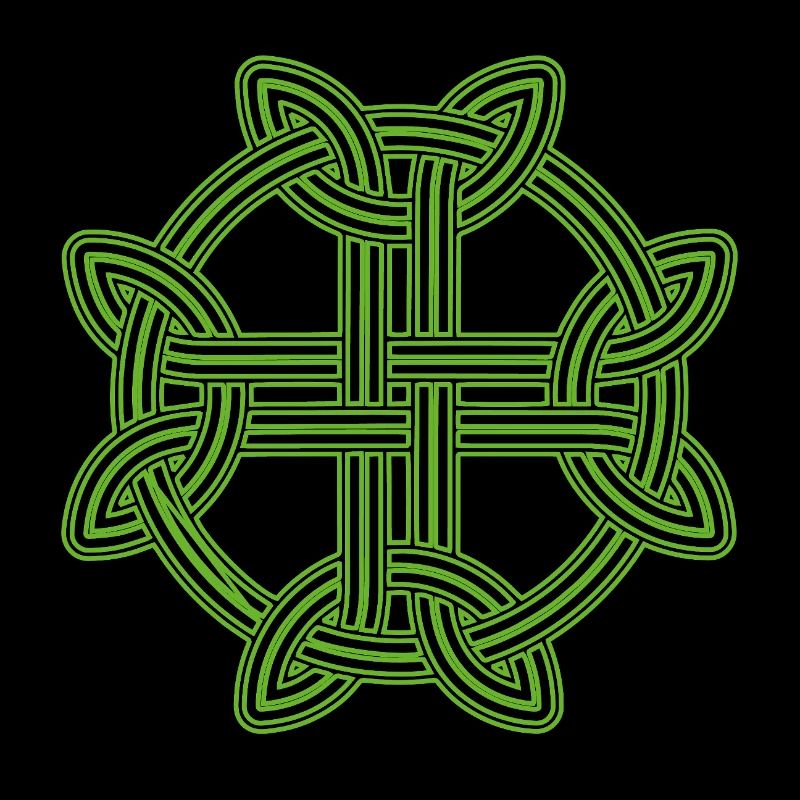Motif croix celtique vert néon