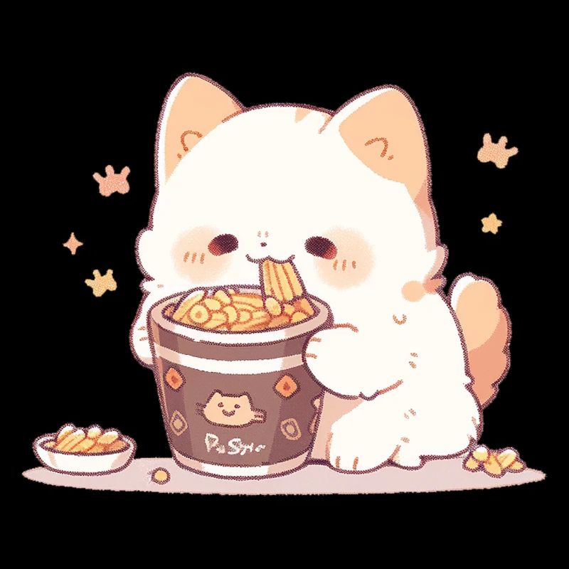 Spaghetti cats - Cat is having fun with past