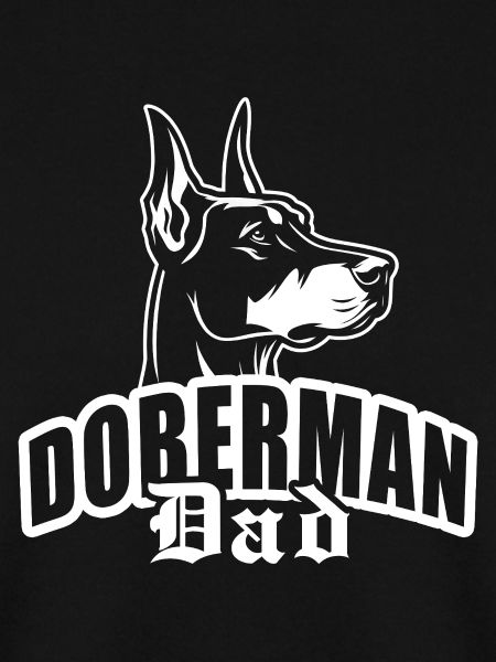 "Doberman Dad" mit Hundekopf