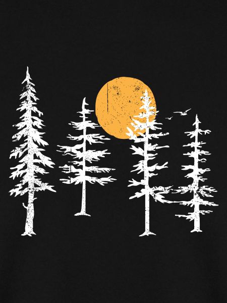 Ruhige Waldsilhouette mit Sonnenuntergang