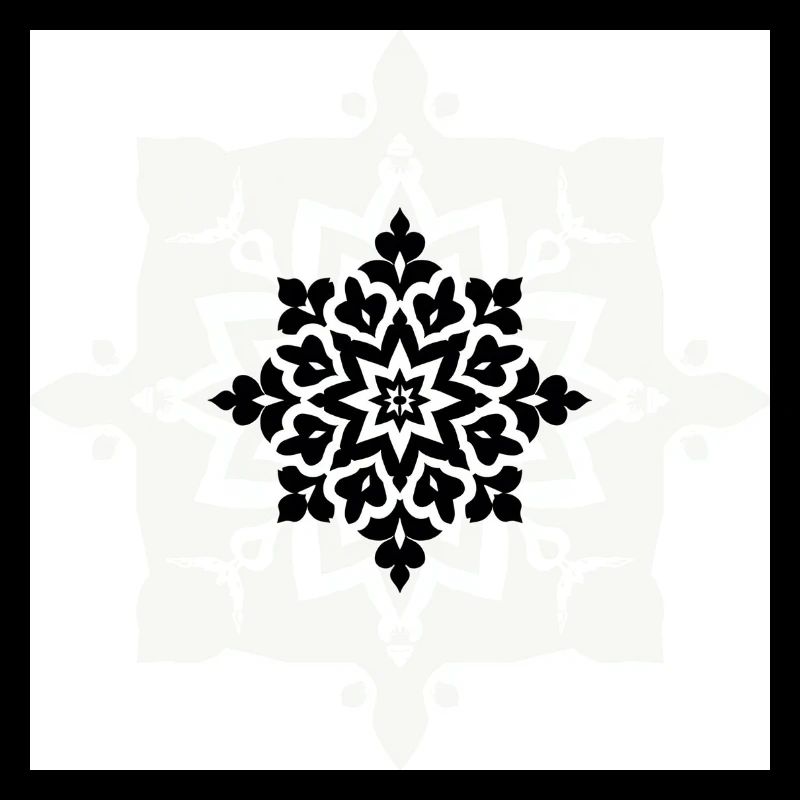 Intricate Black and White Mandala Pattern