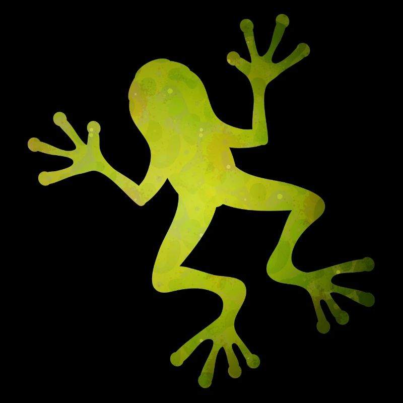 Silhouette de grenouille verte au look tropical