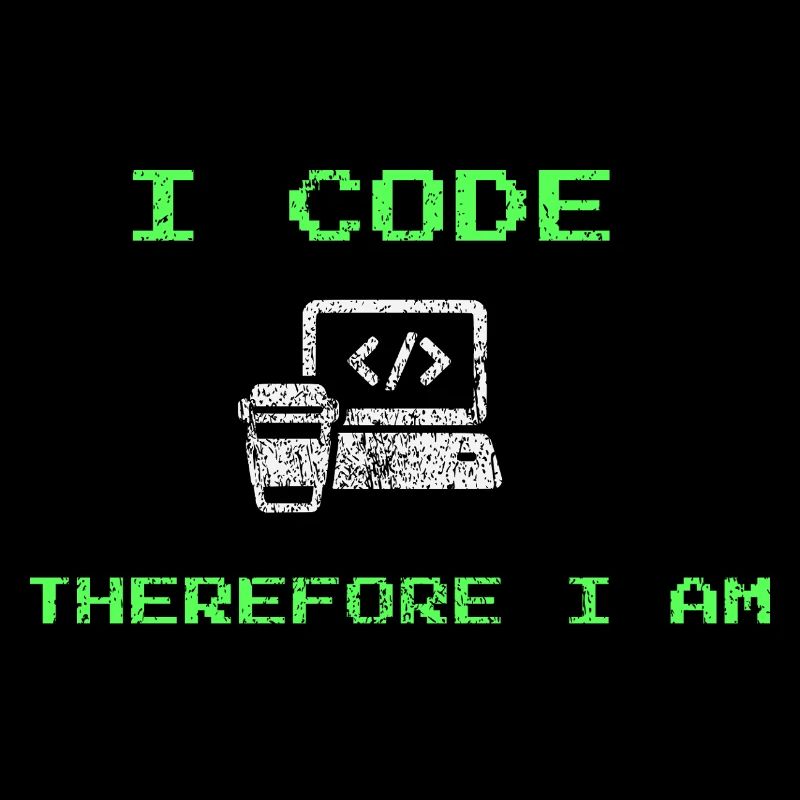 Ich programmiere, also bin ich – lustiges Entwickler-T-Shirt