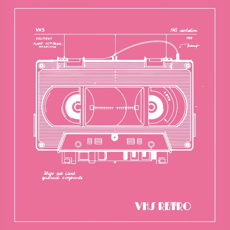 Retro-VHS-Kassetten-Illustration