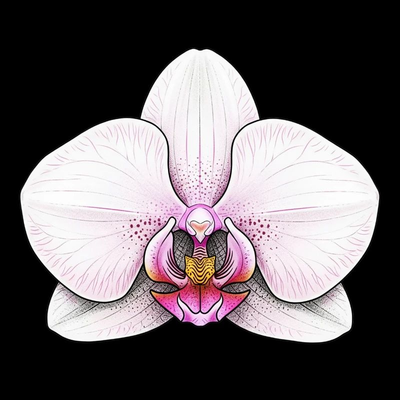 Elegante Orchideen-Illustration für Mode