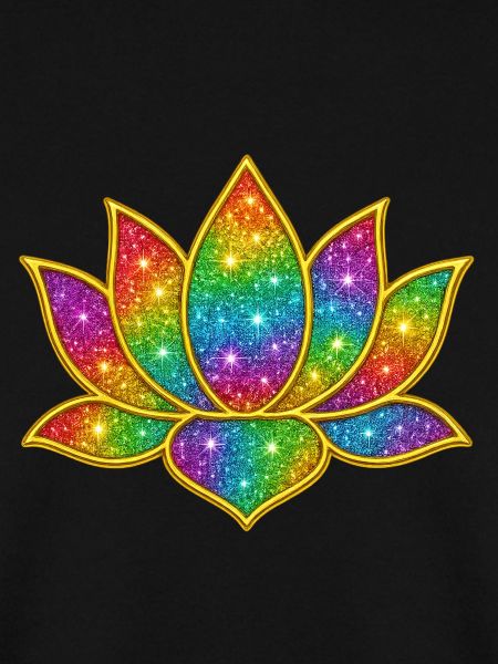 Leuchtendes Glitzer-Lotus-Symbol