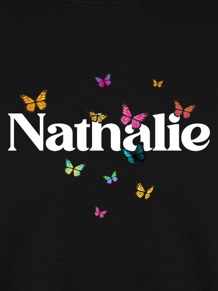 Schöner Mädchenname mit Schmetterlingen NATHALIE