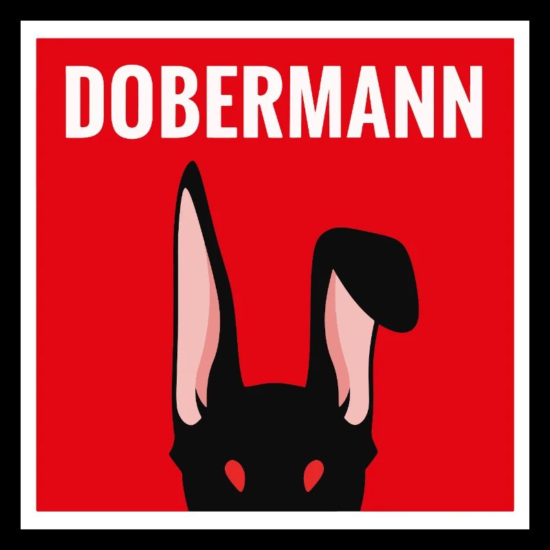 Humorvoller Dobermann Kaninchen