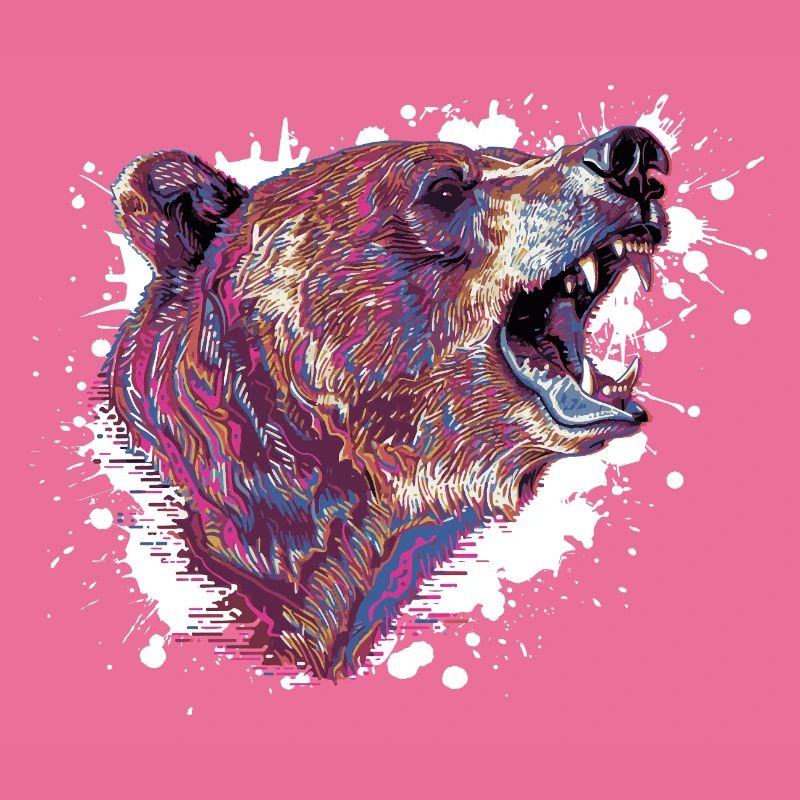 Neon-Splash Bärenkopf