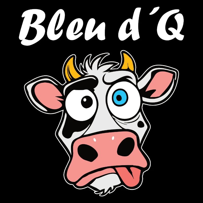Drôle Vache Stupide Bleu d’Q Dessin animé