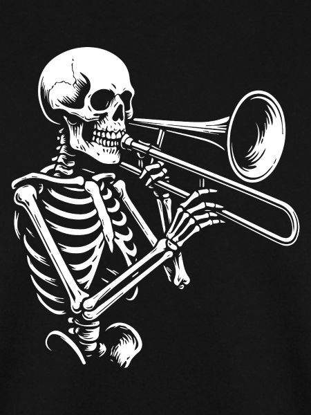 Skelett Trompete Jazz Silhouette