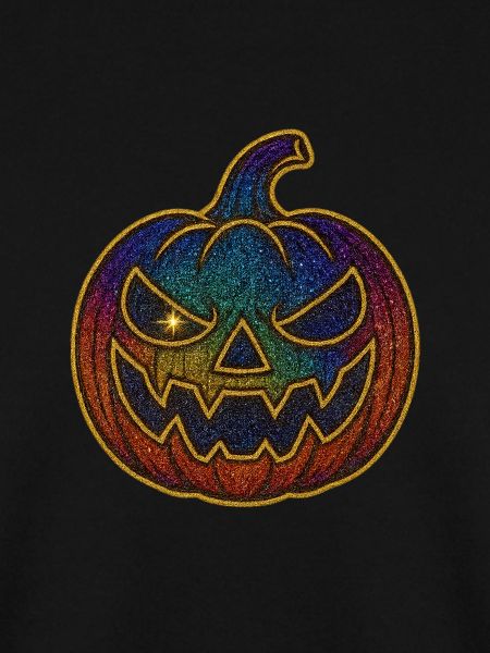 Glitzernder Regenbogen Kürbis zu Halloween