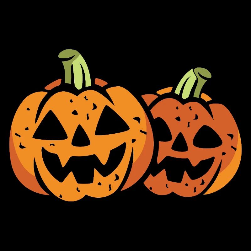 Zwei lustige Halloween Kürbisse