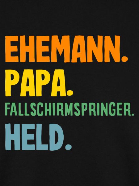Lustiger Fallschirmspringer Adrenalinjunkie Papa