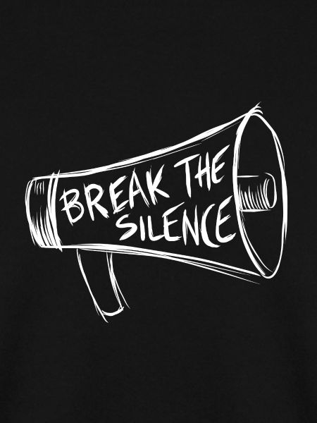 Break the Silence Megaphon Strichzeichnungen