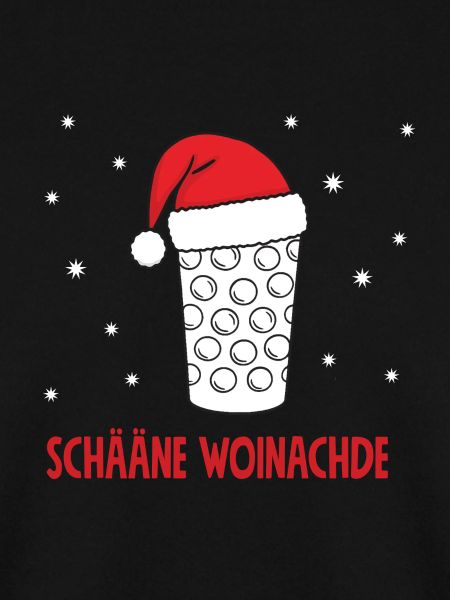 Schääne Woinachde - Dubbeglas mit Weihnachtsmütze