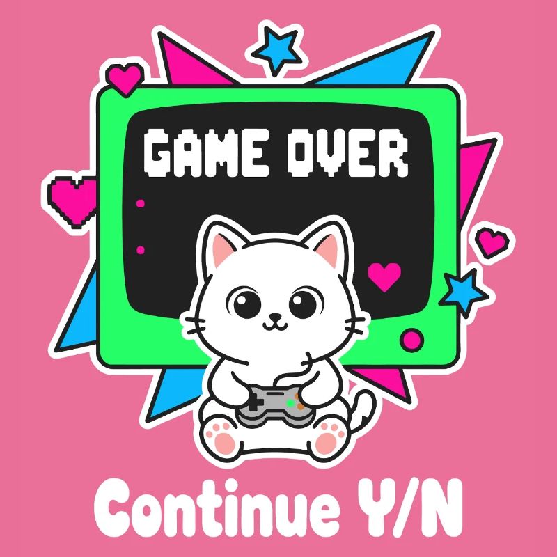 Retro Katzen Controller Game Over