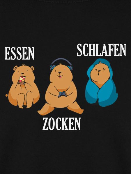 Essen Zocken Schlafen Gamer Spruch