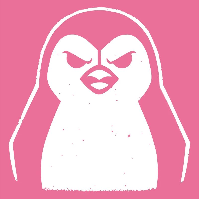 penguin stencil grunge minimalist-vector Linux