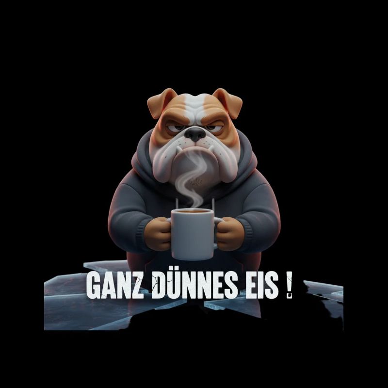 Bulldogge mit Kaffee – Witziges Eis-Motiv