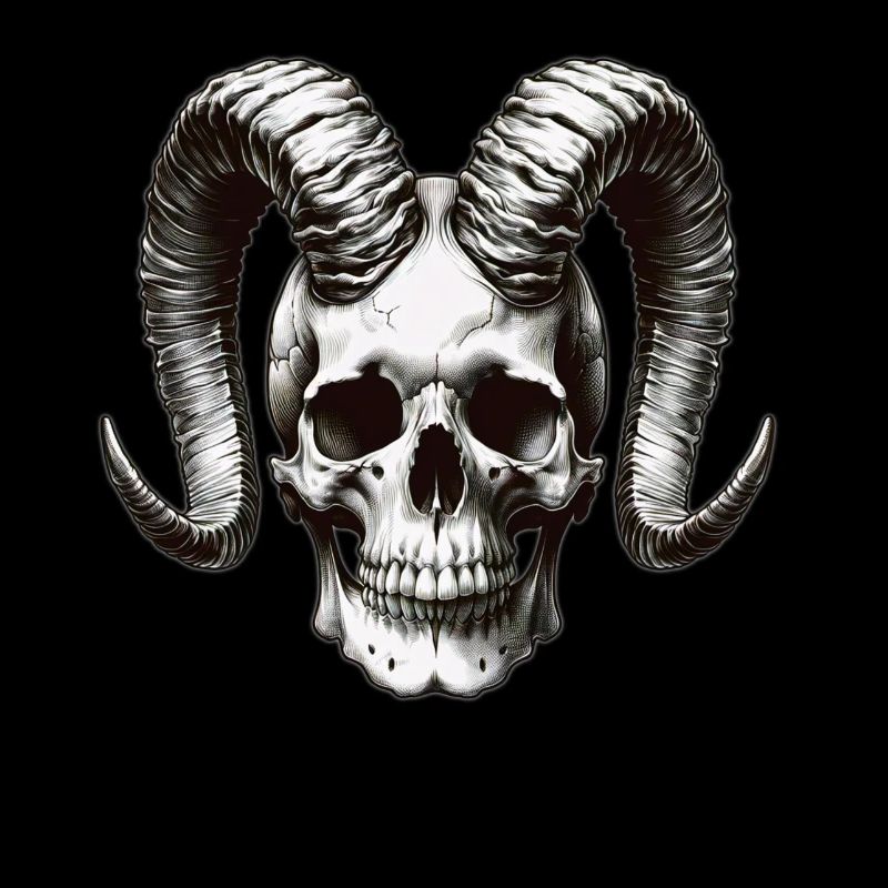 Aries Skull Power Symbol Dark Strength