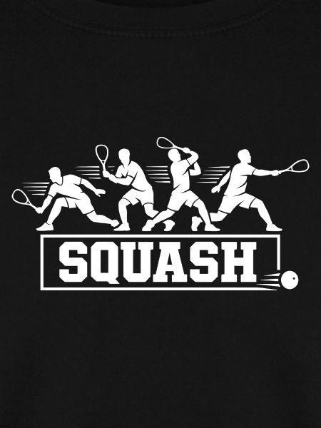 Retro Squash Spieler-Actionsequenz Silhouetten-Kunst