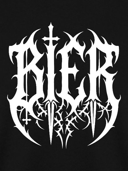 Bier – Black Metal Logo Schriftzug