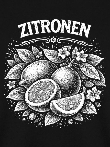 Zitronen Illustration im Schwarzweiß