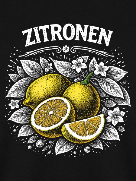 Zitrone Kraft – Retro Frucht-Illustration