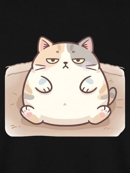 Flauschige dicke Katze in Stillpose