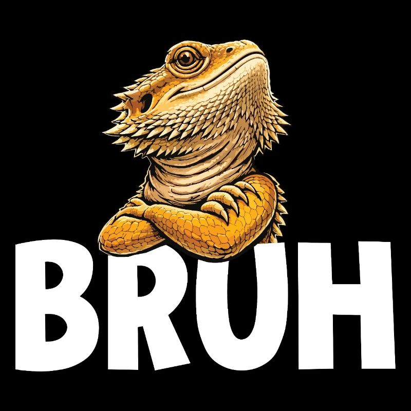 Bruh Pogona Bartagame lustiges Meme
