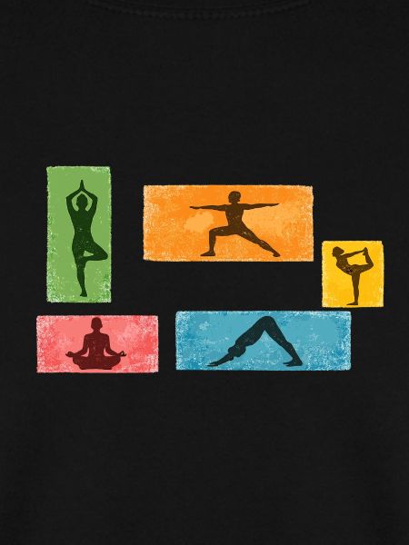 Bunte Yoga Silhouetten
