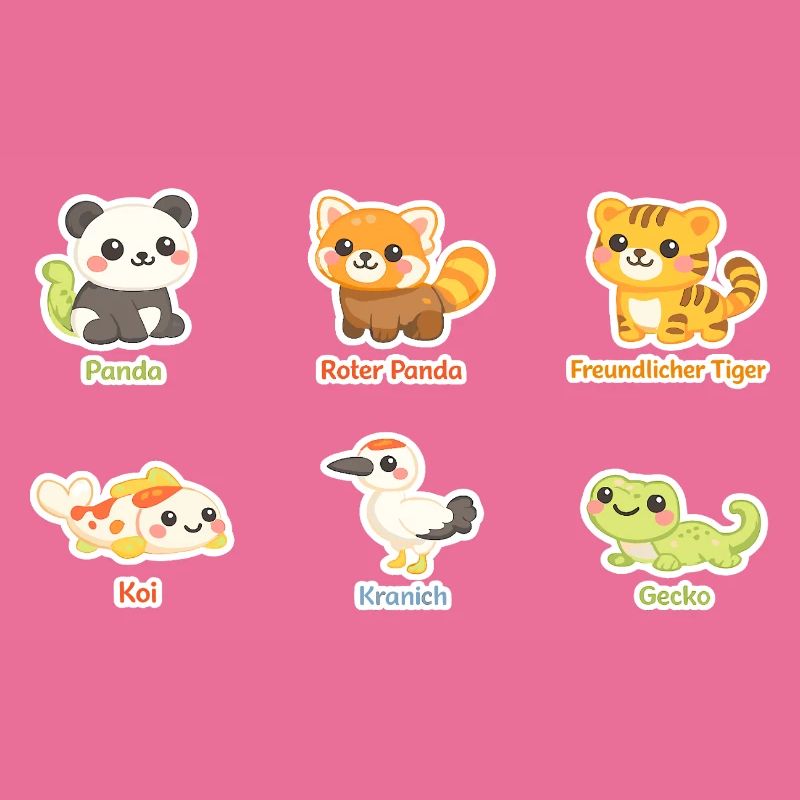 Kuscheltier-Tierfreunde Stickerset