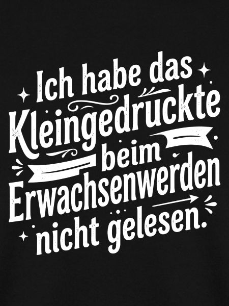 Kleingedruckte beim Erwachsenwerden