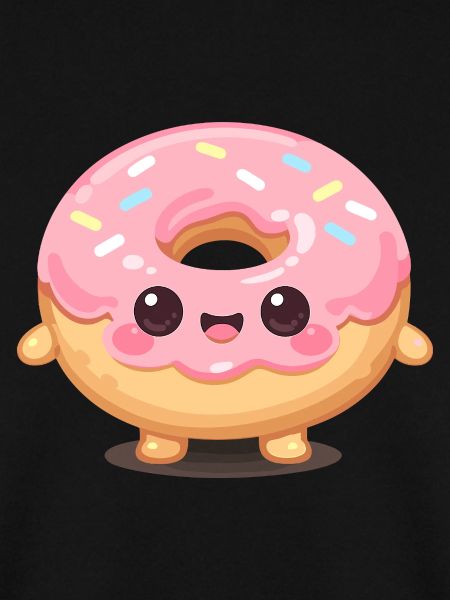 Kawaii Donut mit rosa Glasur