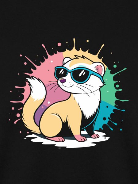 Cooler Cartoon-Frettchen mit blauer Brille