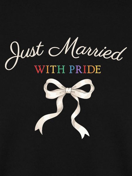 Just Married Pride Bow