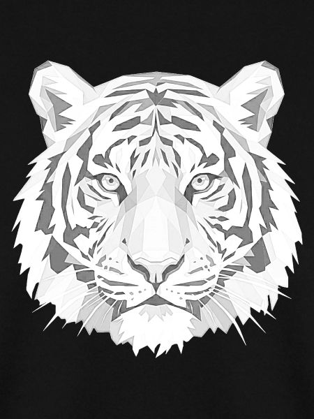 Geometrischer Tiger Kopf Grau