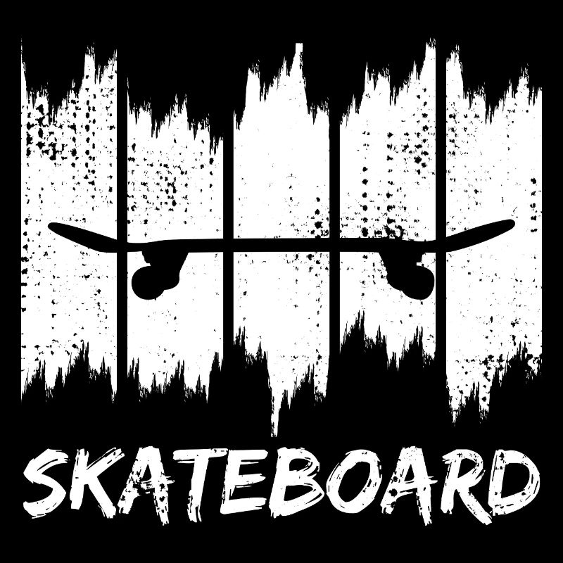Skateboard Silhouette Grunge Print
