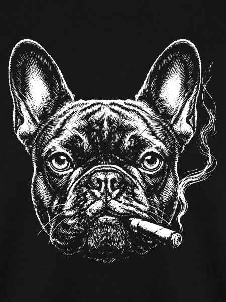 Bulldogge-Rauch-Schablone Porträt
